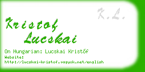 kristof lucskai business card